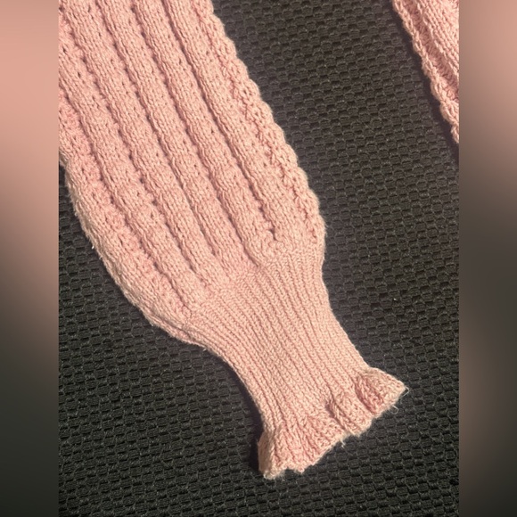 SOLD Umgee Women’s M Cardigan Knit Ruffles Dusty Pink Preppy Cute Girlhoodcore - Picture 5 of 10